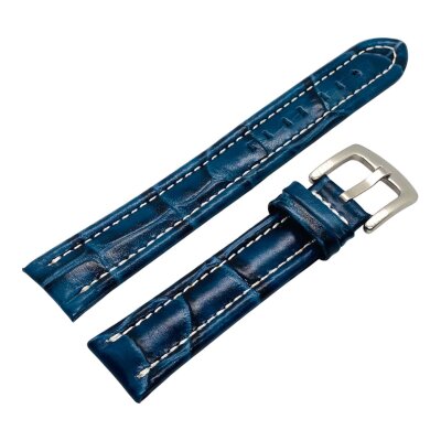 Ремешок BREATLING XL Синий KROKO с белой строчкой 18мм Ремешок BREATLING XL Синий KROKO с белой строчкой 18мм